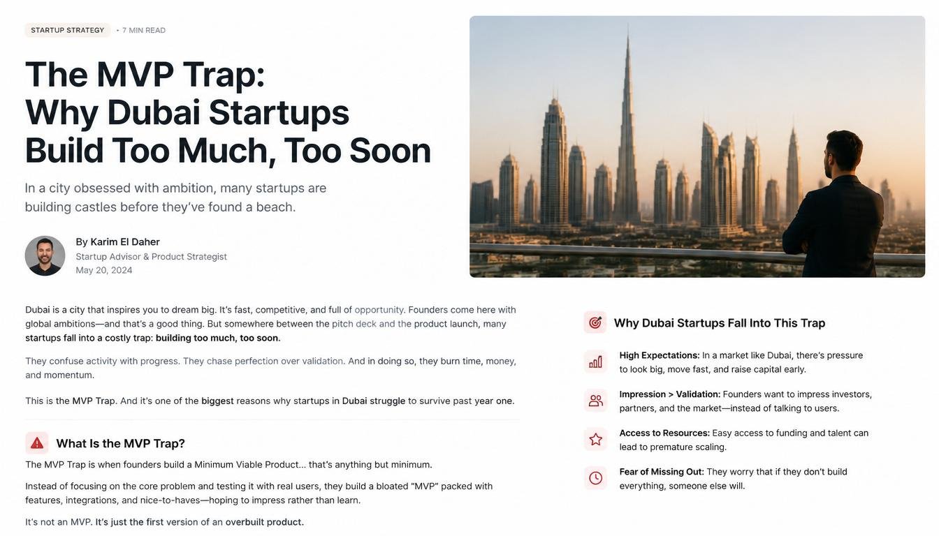 The MVP Trap: Why Dubai Startups Build Too Much, Too Soon